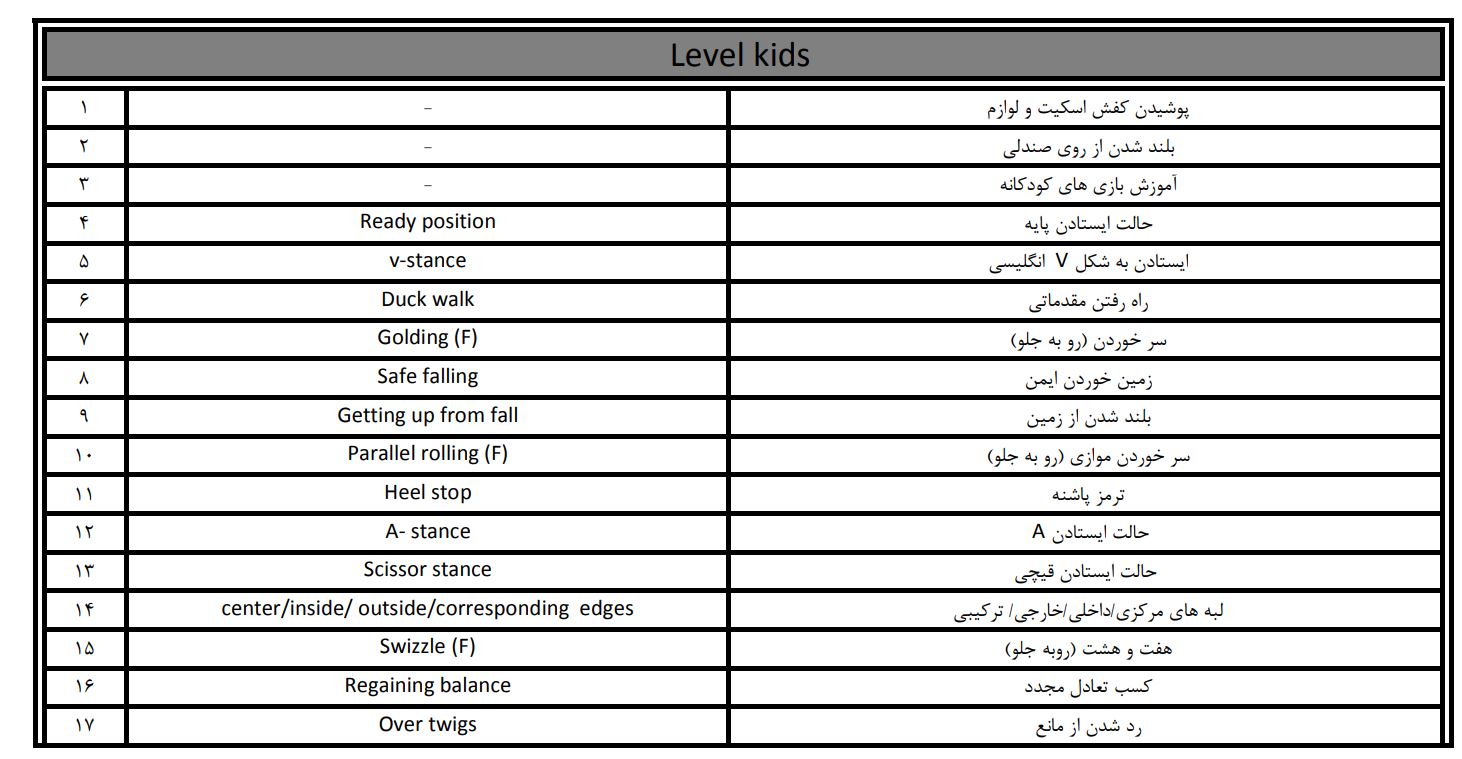 حرکات سطح مقدماتی آموزش اسکیت در شیراز